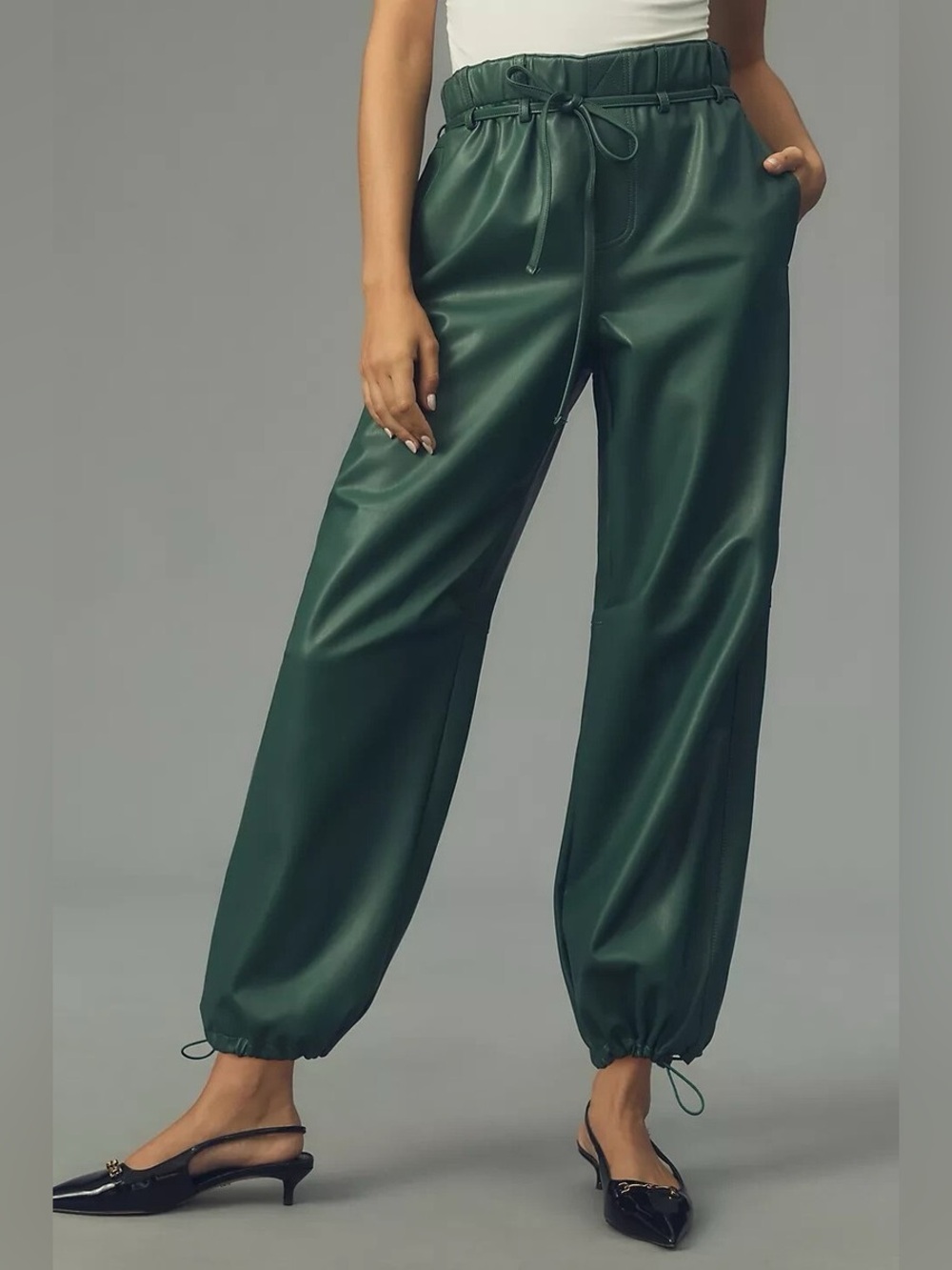 Anthropologie Pilcro Faux Leather Soft Parachute Pants size small